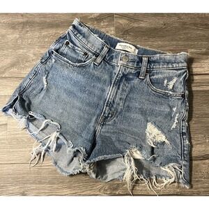 Abercrombie & Fitch Women's High Rise Curve Love The Cutoff Short Size 25"x 2.5"